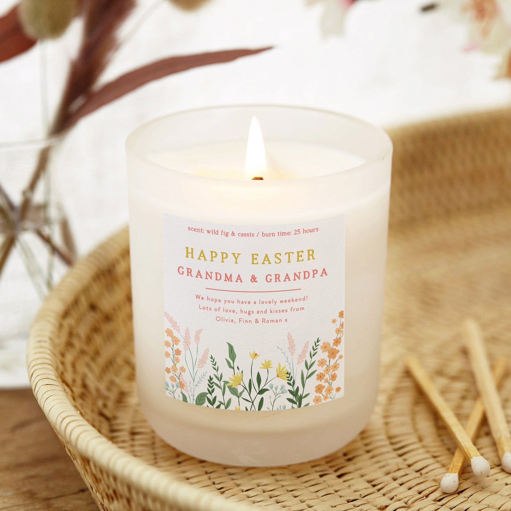 Easter Gift Candle Spring Flowers - Kindred Fires