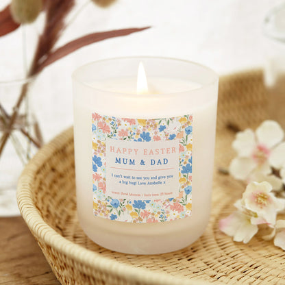 Personalised Easter Gift Floral Candle - Kindred Fires