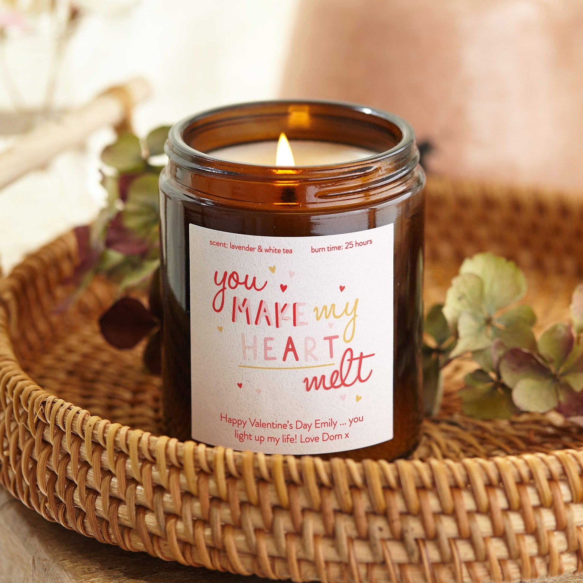 Valentine's Day Gift Heart on Fire Candle, 