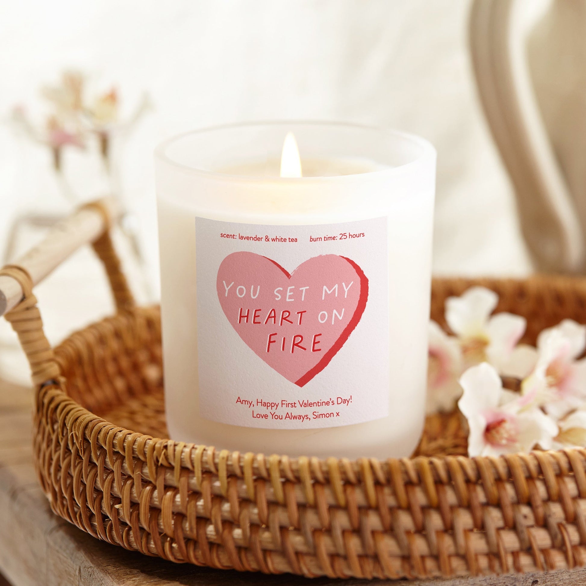Valentine's Day Gift Heart on Fire Candle